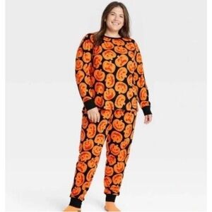 Women’s 2 piece Halloween Pumpkin Pajamas PJ’s XXL Hyde & Eek! Lounge cotton